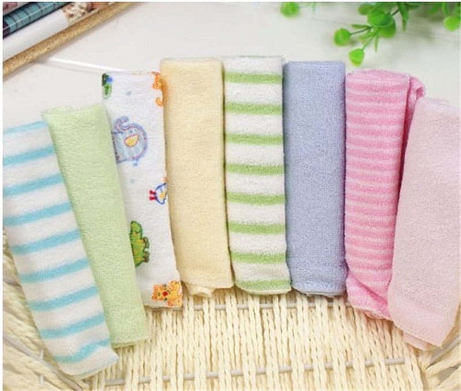 8Pcs Baby Infant Newborn Children Bath Towels Washcloth Bathing Feeding Cloth Soft