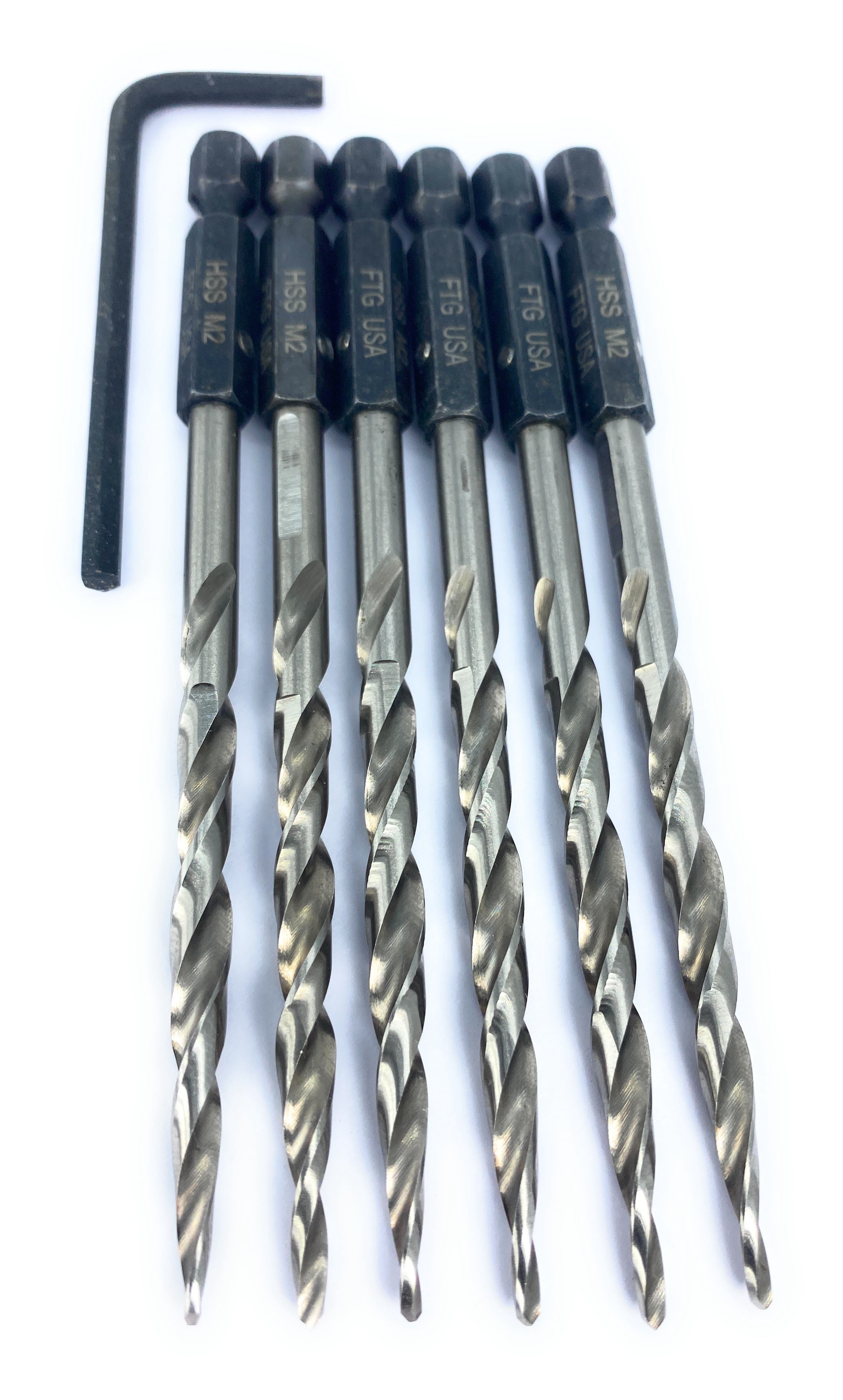 FTG USA Replacement Tapered Countersink Drill Bit Set 6 Pc Bit (#10) 3/16"