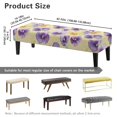 thumbnail image 7 of Jiueut Watercolor Hibiscus Print Dining Bench Cover, Stain Resistant Chair Seat Protector Cover Dustproof Rectangle Bench Cushion Home Decor Accessorie for Dining Room Living Room Kitchen, 7 of 7