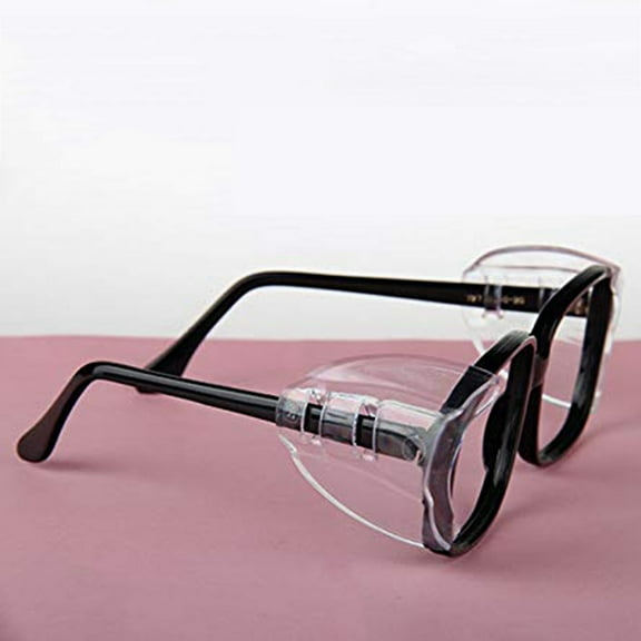 Yesbay 2Pcs Safety Eye Glasses Side Shields Non-toxic Clear Flexible Goggles Protector