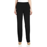 Briggs New York Women's Pull On Dress Pant Average Length & Short Length, Black, 10