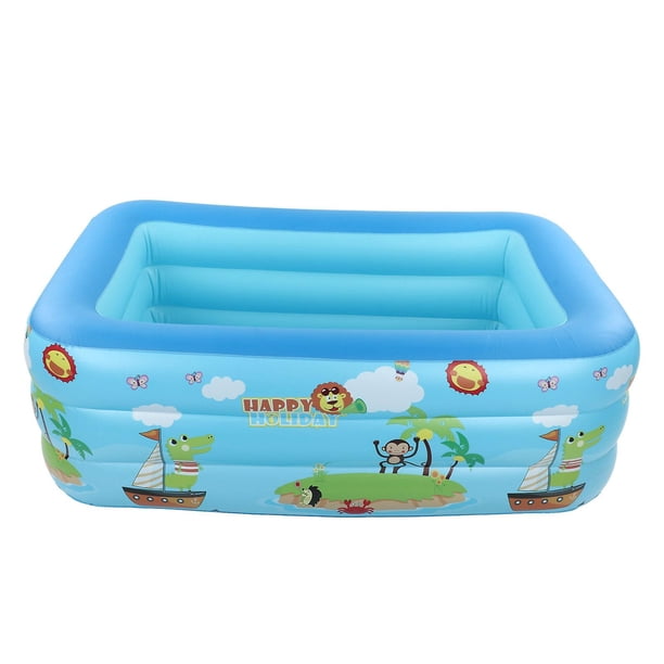 Inflatable Animal Print Pool, Square Family Pool for Kids, Toddlers, Adults, Outdoor, Garden