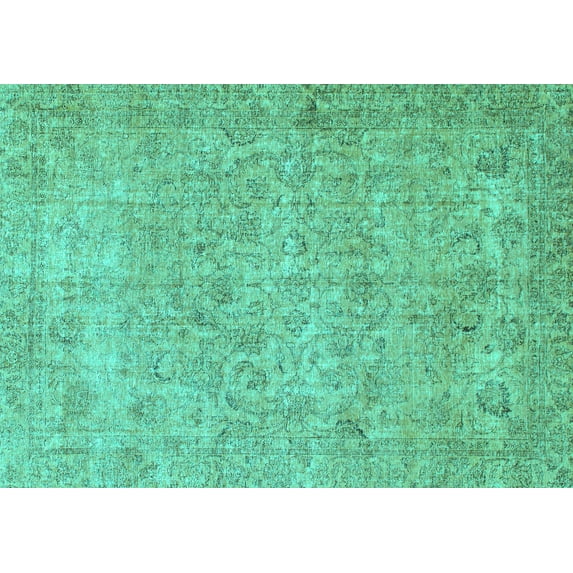 Ahgly Company Indoor Rectangle Abstract Turquoise Blue Modern Area Rugs, 2' x 4'