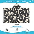 thumbnail image 2 of Spooky Halloween Icons Pattern Hooded Bath Towel，50"x30" for Ages 3 To 12 Kids, Quick Dry Lightweight Soft Microfiber Hood Beach Towel Cover Up for Kids, 2 of 7