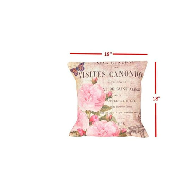 DiscountWorld HD-4899-TP Decorative Pillow for Home Decor - Set of 2, French Theme