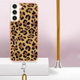 thumbnail image 3 of for Samsung Galaxy S22 Crossbody Strap Phone Case, Anti-Fall Pattern Clear Design Transparent Soft & Flexible TPU Drop and Shockproof Protective Cover with Adjustable Nylon Neck Strap, Leopard, 3 of 7