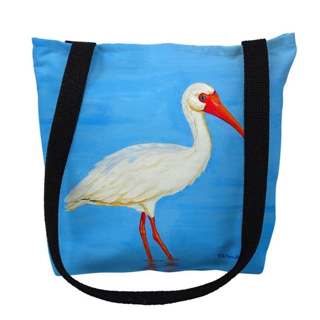Betsydrake TY1086G 18 x 18 in. Posing White Ibis Tote Bag - Large