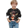 thumbnail image 3 of Boys Sweatshirts Boys Girls Christmas Reindeer Crew Neck Long Sleeve Hoodless Sweatshirt Black 4-5 Years, 3 of 4