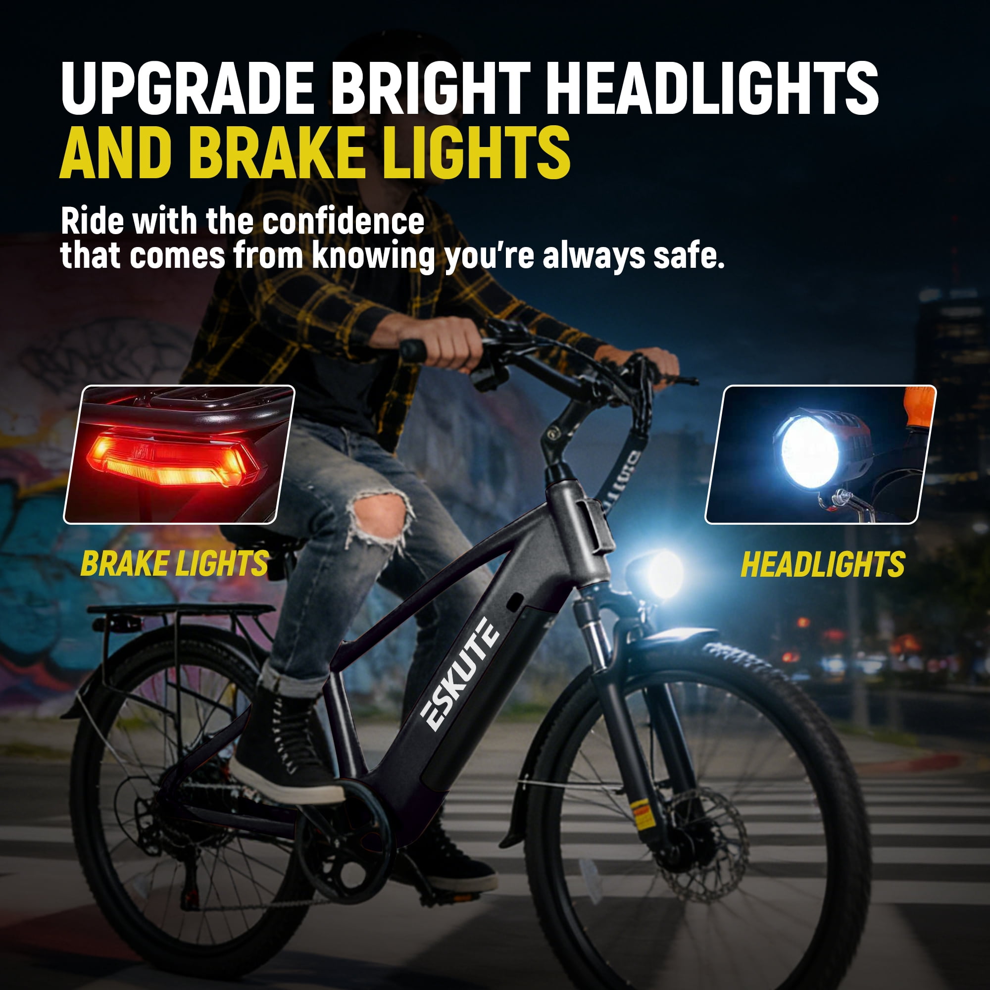 Adult Electric Bike – 70-Mile Range, 1300W Peak Motor, 28MPH, 840Wh Removable Battery, 26" Tires, 7-Speed Adjustable Stem, Step-Over Ebike, Black with Phonebag & Lock