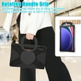 thumbnail image 6 of For Samsung Galaxy Tab S10 Ultra/S9 Ultra/S8 Ultra 14.6 inch Case, 360 Rotatable Handle Stand, Shoulder Strap, Drop-Proof Design, Black, 6 of 7