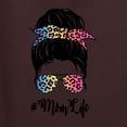 thumbnail image 2 of Mom Life Messy Hair Bun | Tie Dye Leopard Print Bandana | Funny Mother's Day Mother's Day Unisex Hoodie Sweatshirt, Brown, XL, 2 of 5