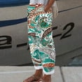 thumbnail image 2 of fartey 2025 Beach Pants for Women Summer Floral Print Casual Vacation Beach Trousers with Pockets Elastic Waist Relaxed Pants, S-4XL, 2 of 4