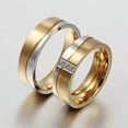 thumbnail image 3 of Titanium Steel Gold Plated Couple Rings Men/Women's Wedding Promise Band Sz 5-12, 3 of 6