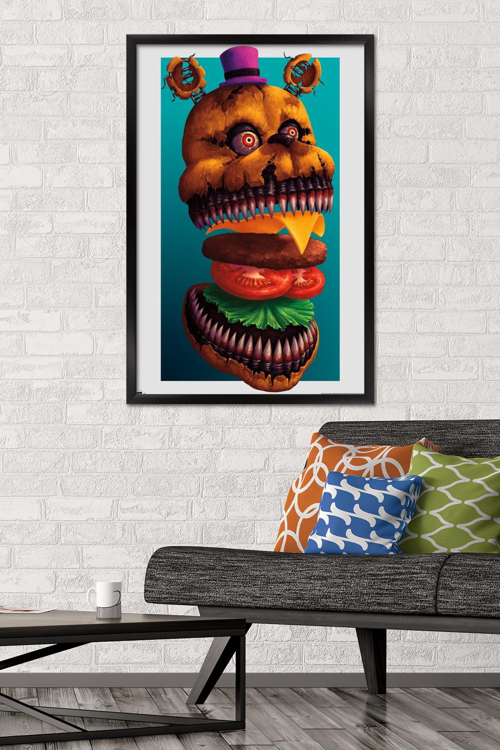 Five Nights at Freddy's - Burgers Wall Poster, 22.375" x 34" Framed