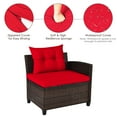 thumbnail image 6 of Costway 4PCS Outdoor Patio Rattan Furniture Set Cushioned Sofa Table Red, 6 of 12