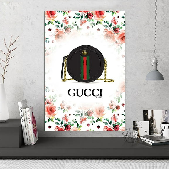 GLAM FASHION PURSE BAG - 14"x14" Canvas Artwork - Multi-Color 16 x 20