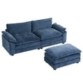 thumbnail image 4 of UBesGoo Convertible Sectional Sofa with Chaise L Shaped Couch with Ottoman Reversible 2 Seater Sofa Sectional Couch Sets for Apartment Gray-Blue, 4 of 11
