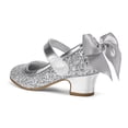 thumbnail image 3 of Bocca Girls Party Dress Shoes Sliver Glitter Mary Jane Wedding Princess Shoes With Bow 12M, 3 of 6