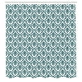 thumbnail image 3 of Ambesonne Damask Shower Curtain, Baroque Vintage Boho, 69"Wx70"L, Green White, 3 of 5