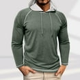 thumbnail image 3 of Hoodies for Mens Contrast Color Sweatshirt Long Sleeve Pullover Drawstring Hoodie Oversized Sweater Loose Fit Workout Shirt Gym Sports Outdoor Sportwear Lightweight Sweatshirts, 3 of 7