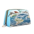 thumbnail image 2 of Picia World Travel Print Leather Makeup Bag Make Up Bag Travel Toiletry Bag for Her Girlfriend Teacher Teen Girl Gifts, 2 of 8