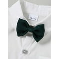 thumbnail image 4 of CARETOO Toddler Boy Clothes Suit Shirt Bowtie Vest Corsage Suspender Pants 5Pcs Set Formal Outfits, 4 of 15