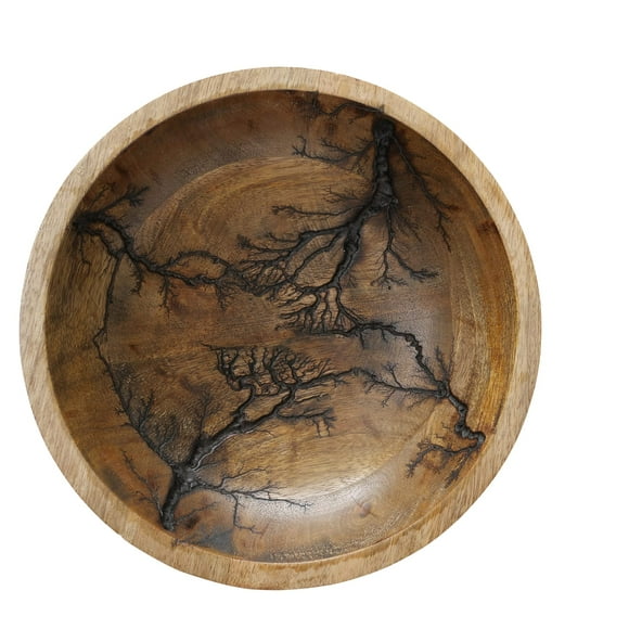 WHW Whole House Worlds Tree of Life Embellished Mango Wood Bowl, Handcrafted, Incised Details, Durable Lacquered Finish, 9.75 W x 2.75 H inches, 1.5 lbs