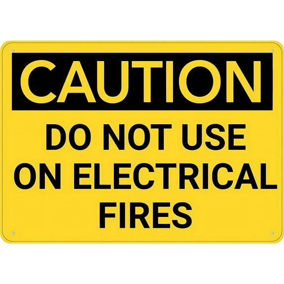 Caution Do Not Use Electrical Fires Metal Sign 12 x 8 Inches - Rustproof Aluminum, Multicolor Design, Clear Warning for Indoor Outdoor Office, Home, Fire Safety
