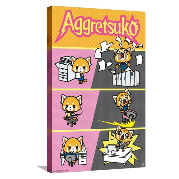 Aggretsuko - Transform Canvas Wall Poster, 14.725" x 22.375"