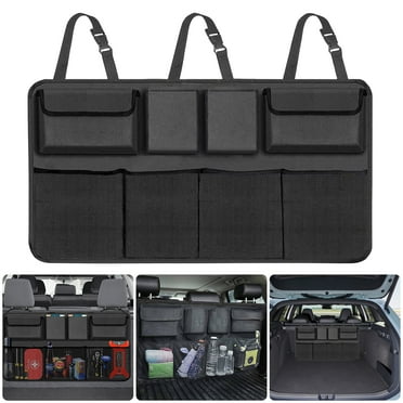 TSV Car Trunk Organizer, Hanging Back Seat Storage, 8 Pockets for SUV, Truck, MPV, Black