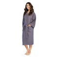 thumbnail image 2 of Turquaz Linen Lightweight Long Waffle Kimono Spa Robe for Women (SM, Charcoal), 2 of 5