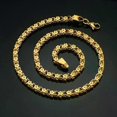 thumbnail image 1 of Stainless Steel Gold Chain For Women 5mm Gold Color Flower Box Chain Punk Collar Necklace Golden Jewelry collier or, 1 of 5