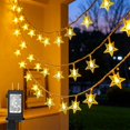 thumbnail image 1 of Cadena de luces Star Twinkle Star, paquete de 2, 200 LED, 15 m, color blanco cálido, 1 of 8