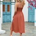 thumbnail image 6 of HTNBO Junior Summer Vacation Dress Straps Flowy Midi Dress Ruched Holiday Dress Gifts Under 25, 6 of 6
