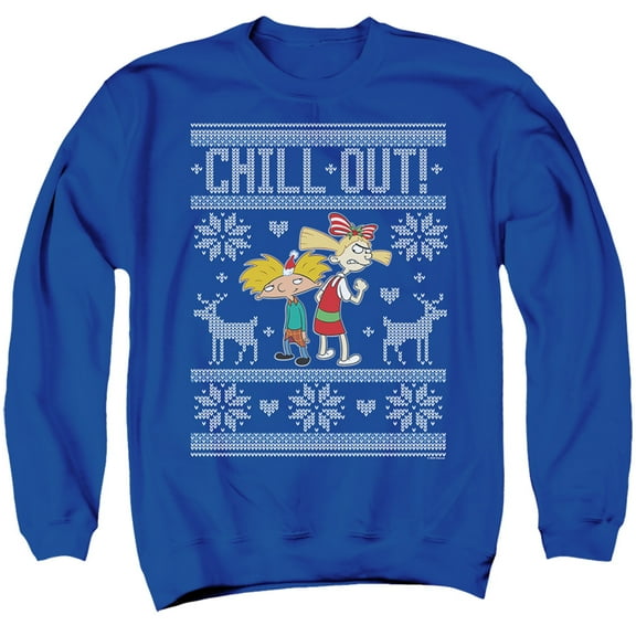 Hey Arnold Chill Out Christmas With Arnold And Helga Unisex Adult Crewneck Sweatshirt