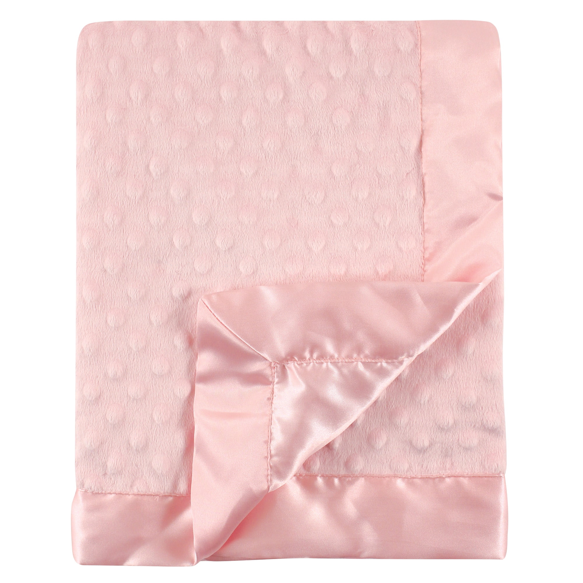 Hudson Baby Dot Mink Blanket with Satin Binding Powder Pink Walmart