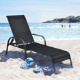 thumbnail image 2 of Giantex  Chaise Lounge Chair, Adjustable Reclining Lounge Chairs, Folding Recliners Patio Furniture for Backyard Lawn, Black, 2 of 8
