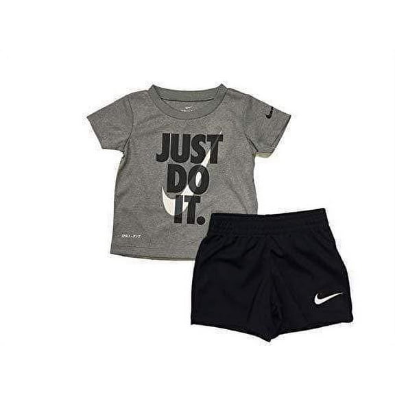 Nike Baby Boy's Just Do It Graphic T-Shirt and Shorts Two-Piece Set Infant Black 18 Months Infant