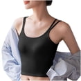 thumbnail image 2 of Blmnix Built in Bra Tank Tops Women Cropped Tank Tops Camisoles Black Sleeveless Square Neck Womens Camisole, 2 of 5