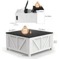 thumbnail image 4 of Farmhouse Square Storage Coffee Table with Hinged Lift Top for Living Room, 4 of 7