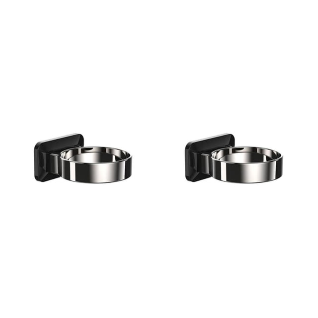 Yuarrent Estante de almacenamiento para secador de pelo sin perforaciones Instalación montada en la pared Soporte para secador de pelo Estante Negro 2piezas