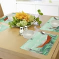 thumbnail image 4 of Ambesonne Ocean Place Mats Set of 4, Navy Sealife with Waves, Standard Size, Sky Blue Orange, 4 of 6
