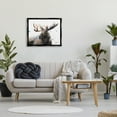 thumbnail image 2 of Stupell Industries Majestic Moose Watercolor Painting with Blue Splatter Jet Black Framed Floating Canvas Wall Art, 24x30, by Eric Sweet, 2 of 6