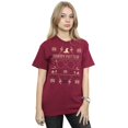 thumbnail image 2 of Harry Potter Womens Christmas Pattern Cotton Boyfriend T-Shirt, 2 of 3