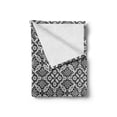thumbnail image 2 of Geometric Soft Flannel Fleece Blanket, Lace Style Inspired Illustration from Crocheted Doily Inspired Pattern, Cozy Plush for Indoor and Outdoor Use, 50" x 60", Charcoal Grey White, by Ambesonne, 2 of 6