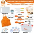 thumbnail image 2 of PERLLI 31-Pc Junior Chef Cooking Set for Kids Kitchen Playset with Container, Orange, 2 of 8