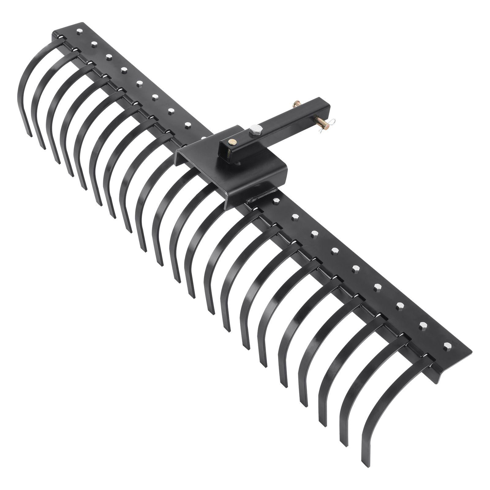 60 Inch Tow Behind Landscape Dethatcher Rake with 21 Steel Coil Tines for 48 or 60 Inch Toolbars and 3 Point Hitch Systems