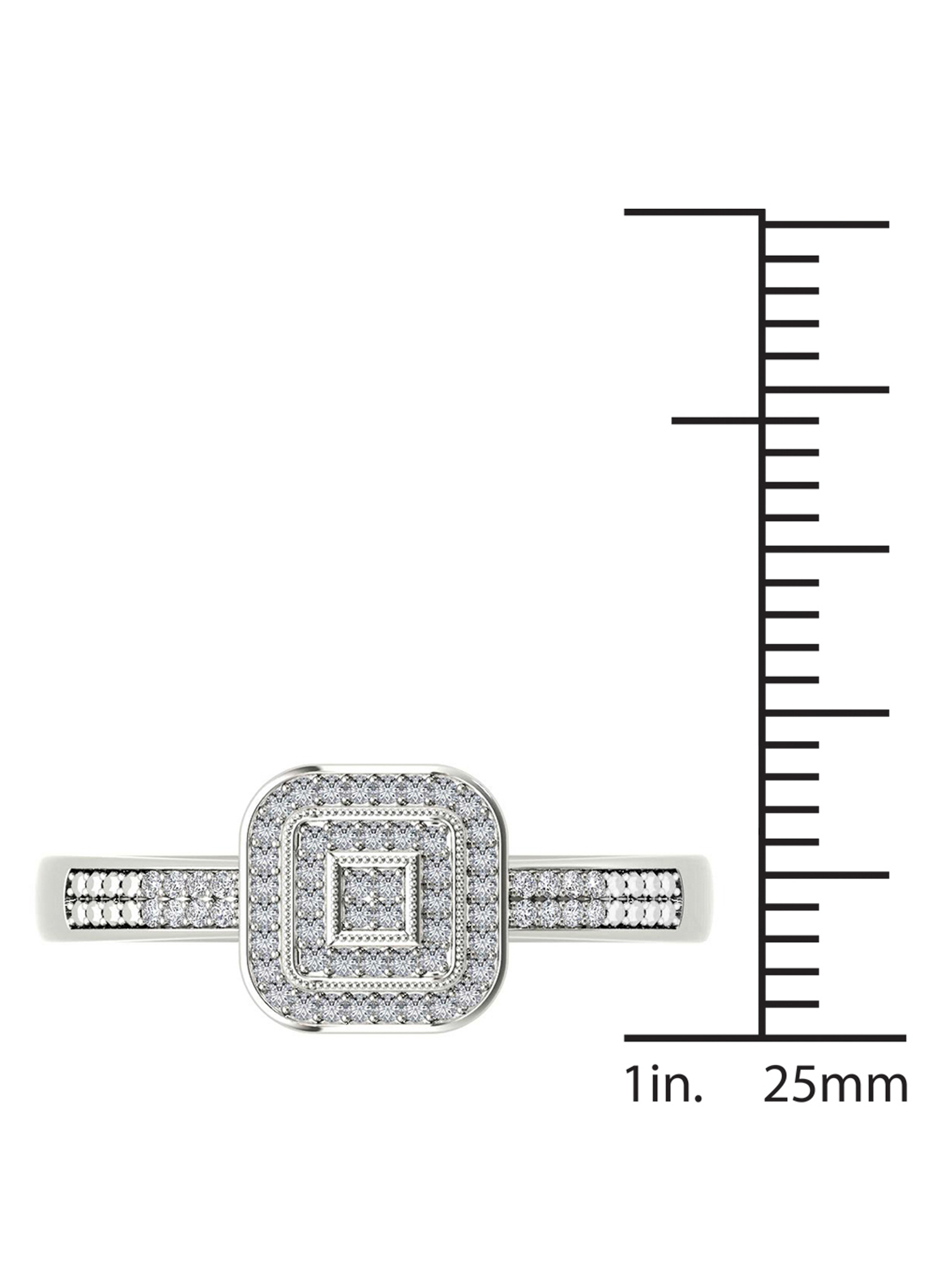 1/6 Carat T.W. Diamond Double Halo Cluster 10kt White Gold Engagement Ring