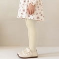 thumbnail image 5 of Bixock Toddler Girls Leggings Warm Knit Pantyhose Tights Footless Elastic Waist Bow Solid Color Soft Stretch Dance Training Casual Wear Size 6-7Years, 5 of 6