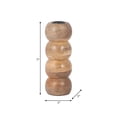 thumbnail image 4 of Round Stacked Taper Candle Holder for Centerpieces for Tables - Mango Wood Candlestick Holder for Home, Living Room, Mantel and Console Decor - Pillar Candle Accent for Kitchen - 7", Brown, 4 of 12